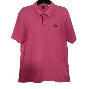 Adidas Men's Lg Golf Drive Polo Shirt Heathered Lucid Fuchsia Pink Activewear